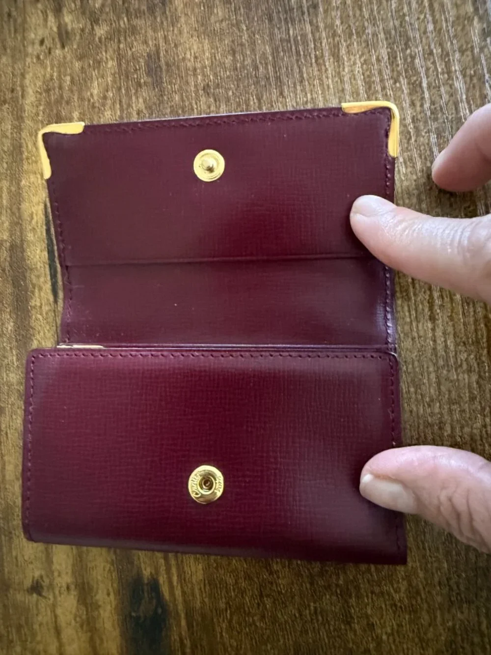 Vintage 1980s Must de Cartier 6 Key Holder Burgundy Leather Box Cloth Cards - Picture 8 of 14